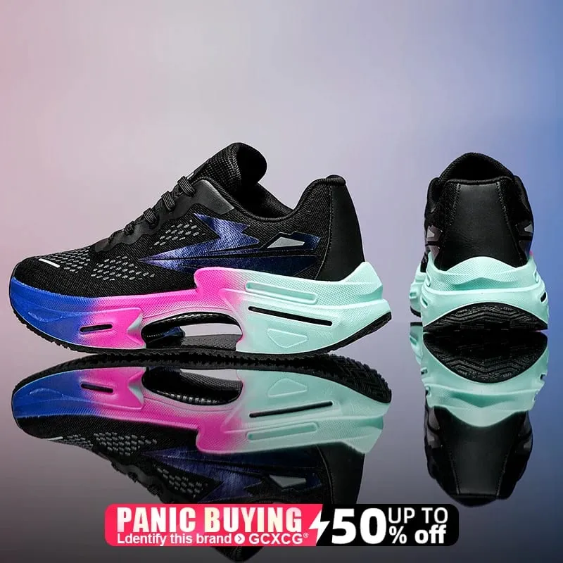 Men Running Shoes Carbon Board Marathon Sports Breathable Lightweight Women's Comfortable Athletic Nonskid Sneakers Size 36-48