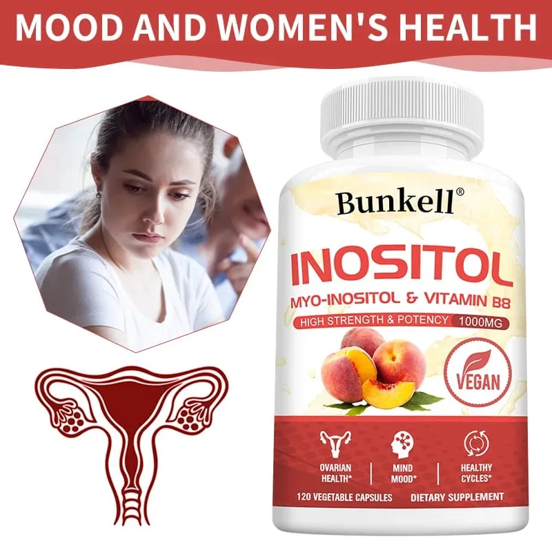 Inositol 1000mg Capsules - Fat Metabolism Liver Health Ovarian Immune System Support Skin Balance & Hair Growth Supplement — image 1