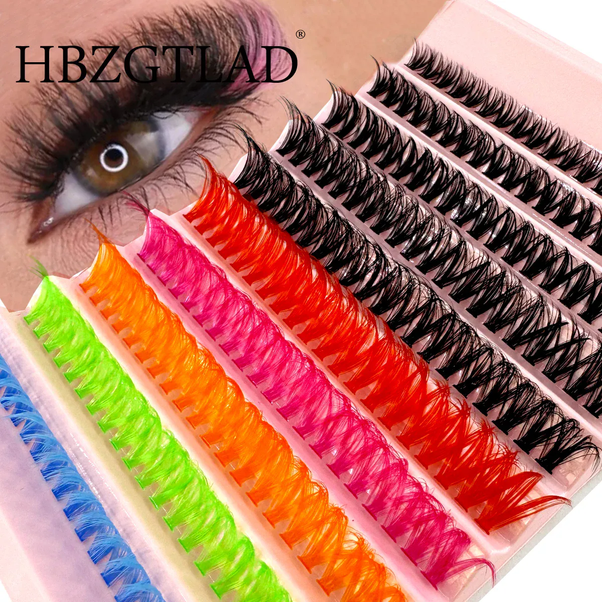 120 clusters of 6-color + black eyelash clusters colored eyelash clusters individual eyelashes D-roll colored false eye — image 5