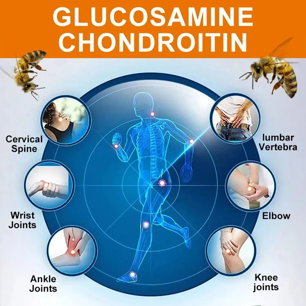 Glucosamina Condroitina Veneno de Abelha Cúrcuma e MSM - Ossos Articulação Antioxidante Suporte Digestivo Não-OGM — image 3