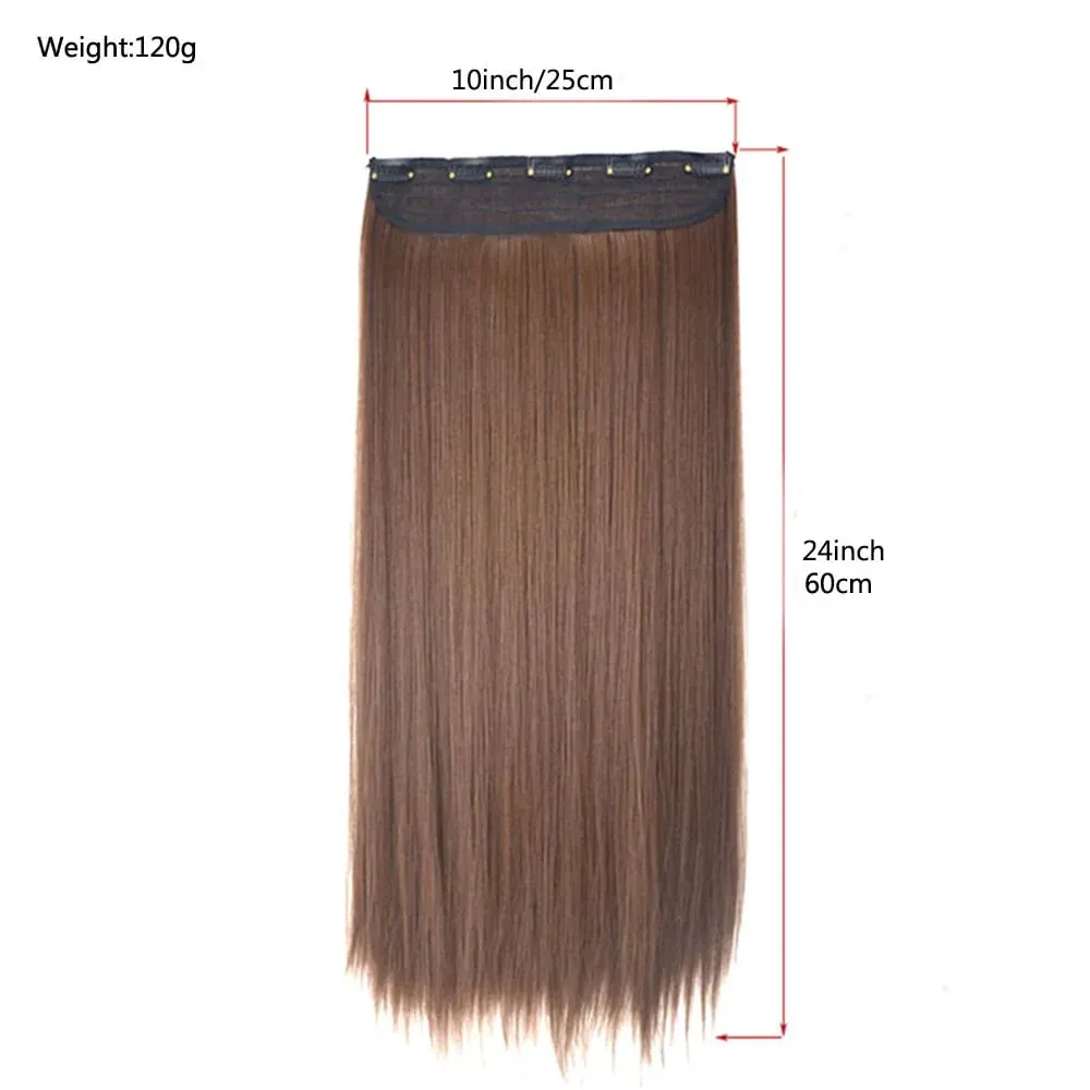 Syntetické prodloužení vlasů jednodílné s klipem 5Clips v dlouhé rovné vlasy blond pro ženy každodenní použití — image 3