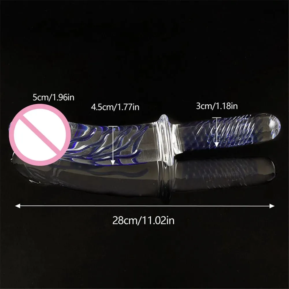 Malaking Crystal Glass Dildo Big Anal Plug Sex Toy Para sa mga Babae Vagina Massage Para sa Famale Masturbation Penis G-spot Clitoris Lalaki Pang-adulto — image 3