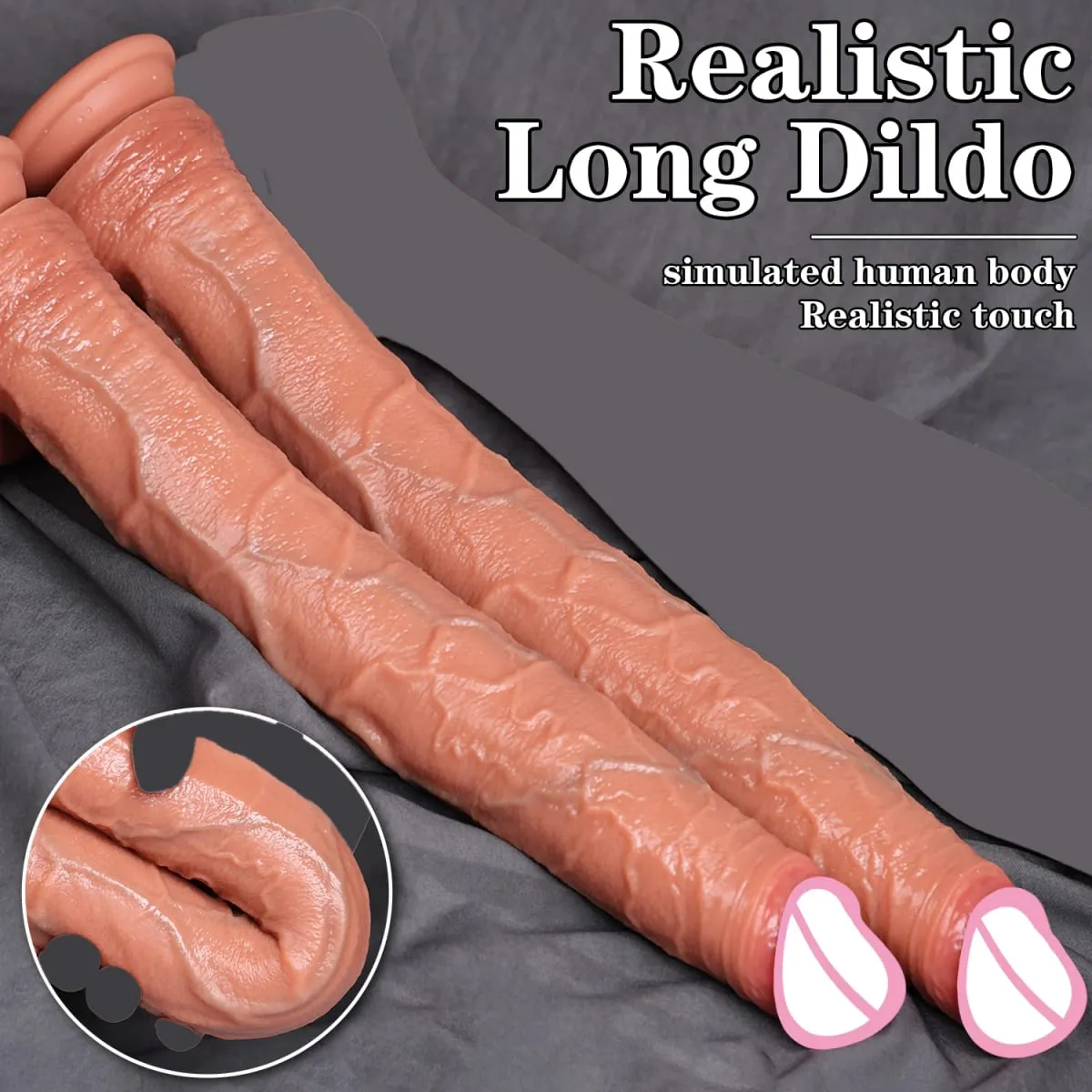 40CM Long Dildo Realistic Snake Shape Single Layer Silicone Big Penis Soft Anal Sex Toy Suction Cup Dick for Women G-spot Orgas — image 2