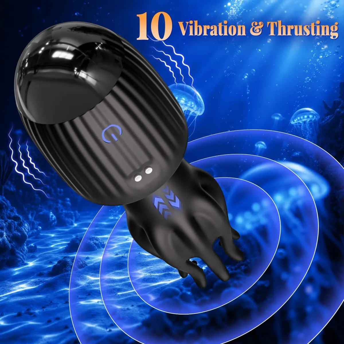 Thrusting Male Masturbator Penis Vibrator Glans Trainner with 4 Cock Rings Clit Nipple Stimulator Adults Sex Toys for Men — image 2