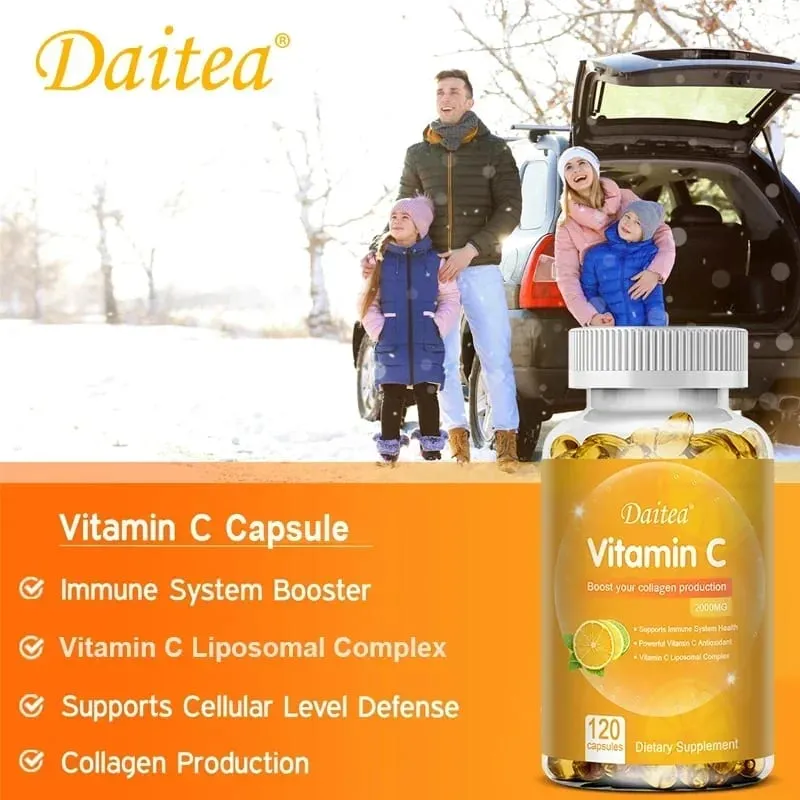 Vitamin C 2000 Mg Promotes Collagen Production Vitamin C Liposomal Dietary Supplement Non-GMO and Gluten-Free Vegetarian — image 2