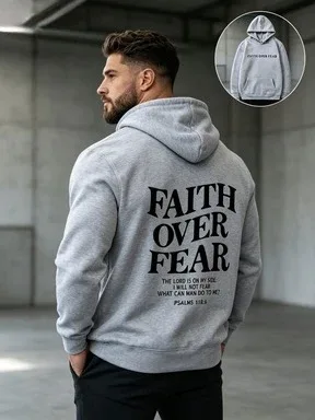 2026 new FAITH OVER FEAR Print Hoodies Eco Soft Fabric Men Women Casual Long Sleeve Hooded Sweatshirt Hip Hop Harajuku Y2k — image 5