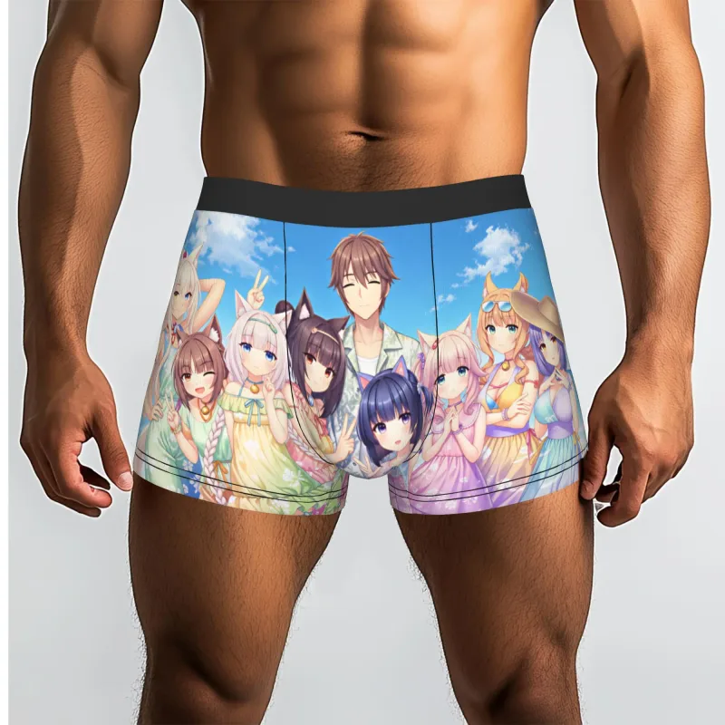 Anime N-Nekopara Chocola Vanilla Underwear Men Printed Game Boxer Briefs Shorts Panties Soft Underpants — image 10