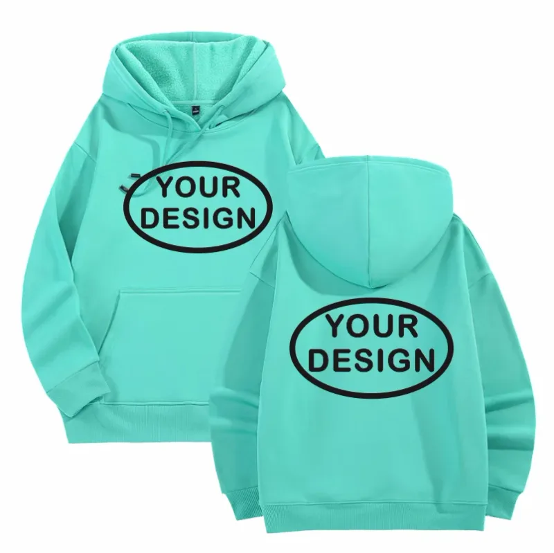 Na-customize na Naka-print na Mga Hoodies ng Lalaki at Babae na Loose Casual Fashion Long Sleeved Pullovers na Burdado na LOGO Street Sports Shirts