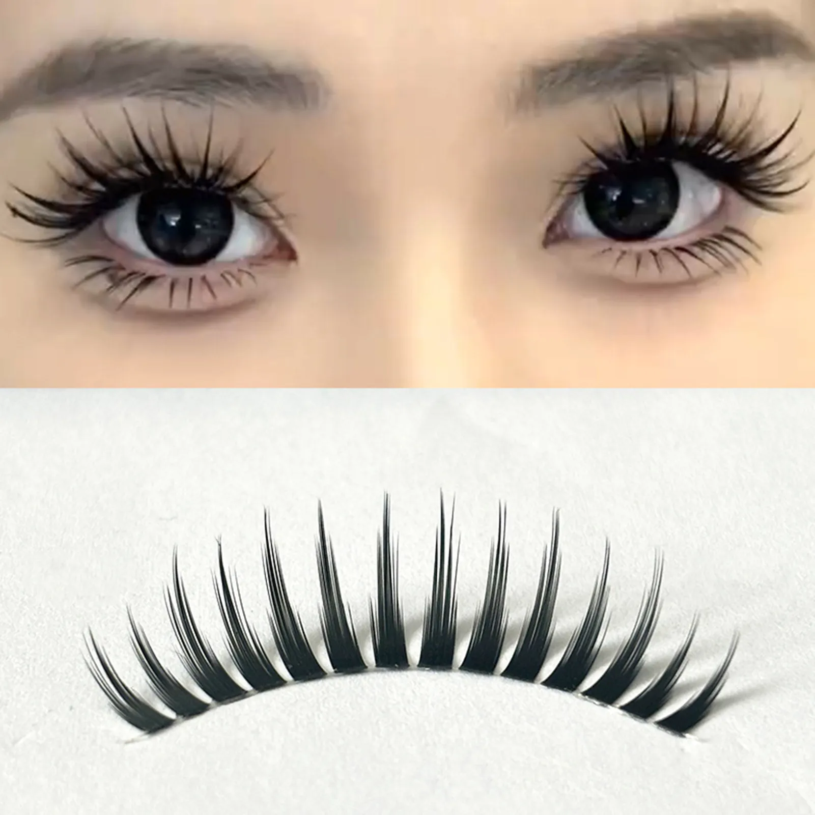 5pair Korean Style Manga False Eyelashes Natural Spiky Wispy Thick Eyelash Extension For Beauty Eye Cosplay Diy Makeup Tools — image 4