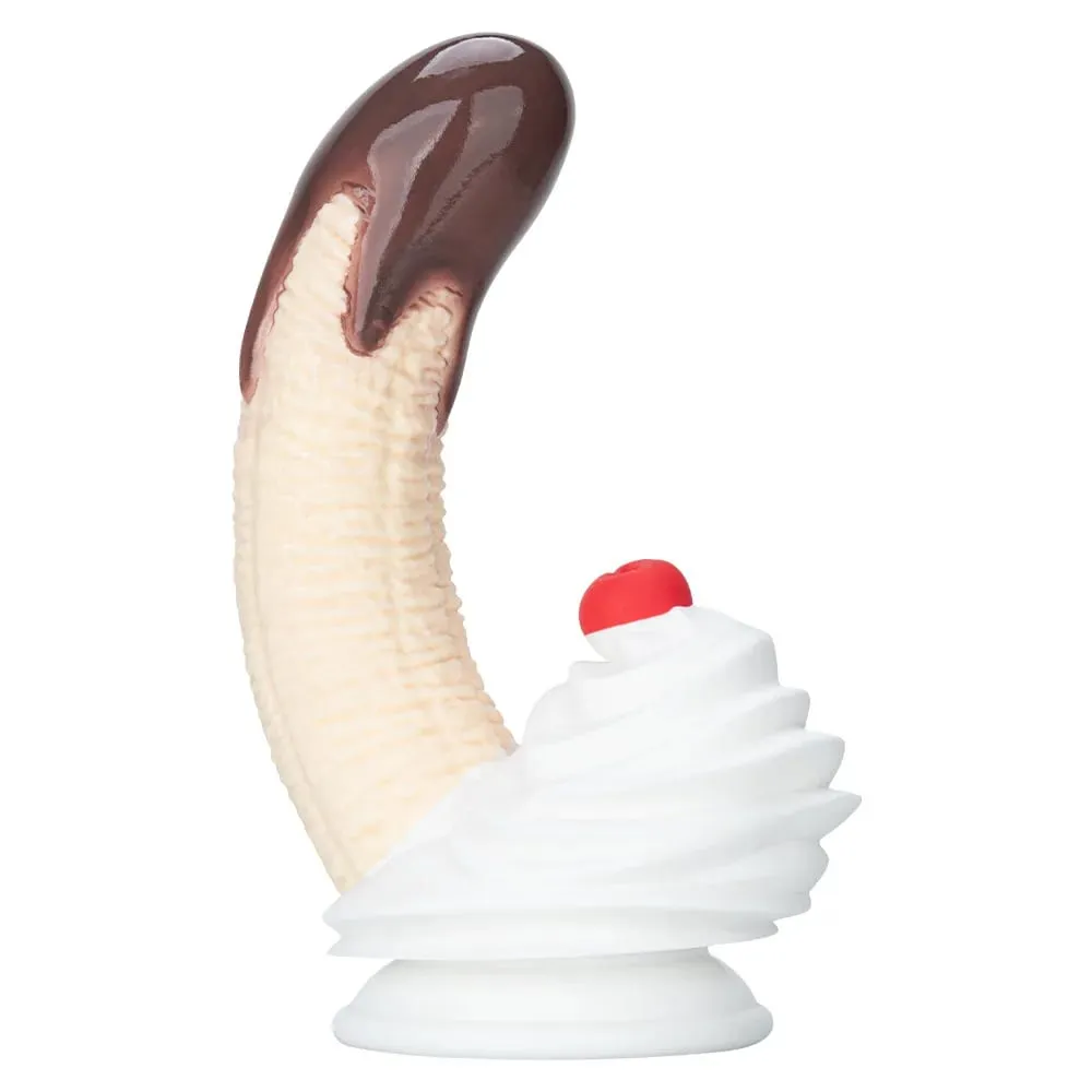 Dildo Silikon Sundae Pisang dengan Krim Cawan Sedutan Kuat dan Reka Bentuk Ceri Tiga Saiz Mainan Seks Silikon Gred Makanan untuk Uniseks — image 2
