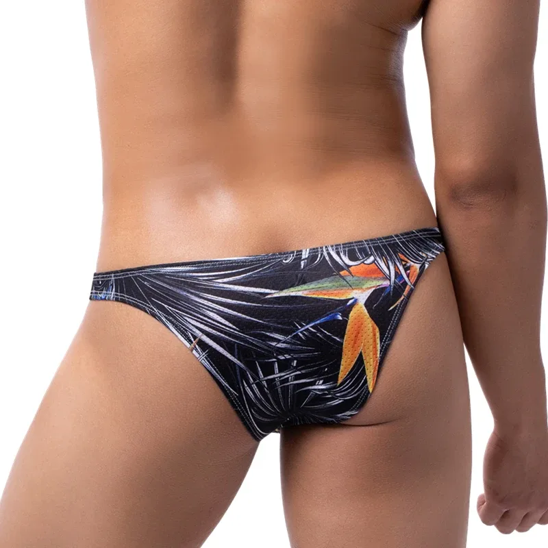 Naka-print na Brief Panlalaking Panloob Sexy Slip Hombre Bikini Briefs Man U Convex Underpants Cuecas Calzoncillos Mesh Mens Lingerie — image 8