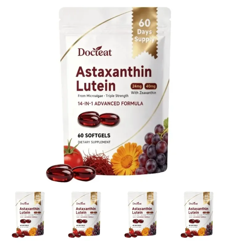 Astaxanthin and Lutein Capsule 60 Count with Grape Seed & Saffron Extract Provide Eye Nutrition Skin and Joint Health Support — image 11