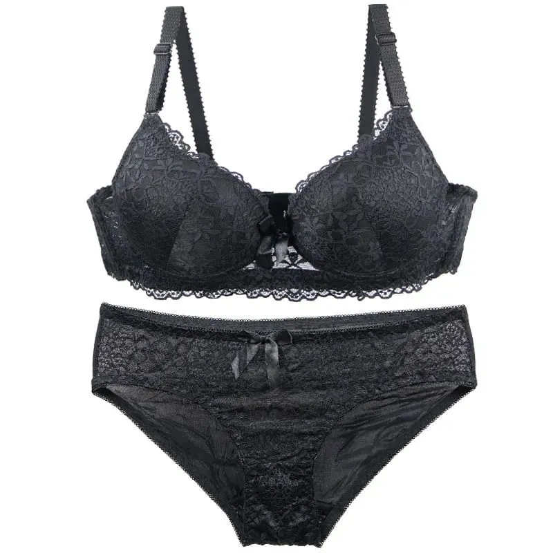 2027 Bagong Sexy Floral Bras Set 34/75 36/80 38/85 40/90 42/95 44/100 BC Cup Underwear Push Up Bow Lingerie