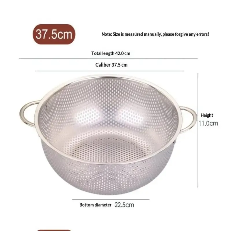 ♥Stainless Steel Kitchen Hole Dense Mesh Sifter Colander Strainer Sieve Baskets for Washing Fruits/Vegetables/Rice — image 17