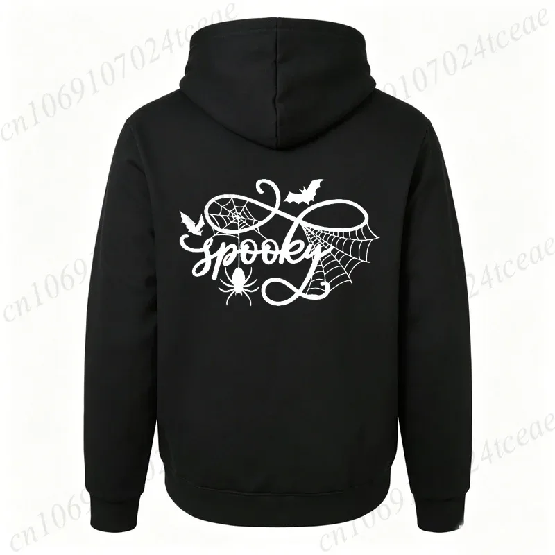 Halloween Shirt Spooky Season Spider Web Graphic Top Autumn Winter Hoodies Sweatshirts Long Sleeve Tracksuits Fleece Hoody Gift