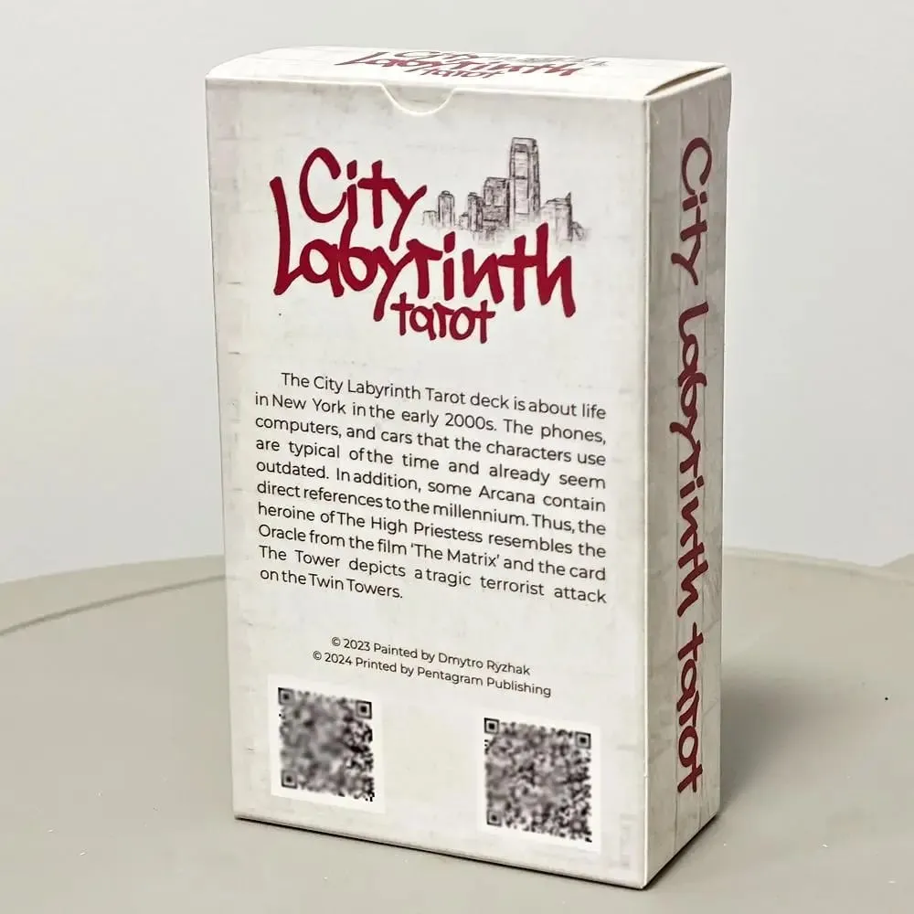 12*7cm 도시 미로 타로 78 카드 타로 데크 | 2000년대 초반 뉴욕 생활에 대해 펜으로 그린 인디 타로 — image 8