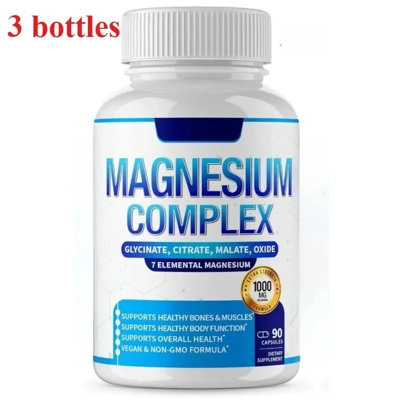 Magnesium Supplement 1000mg 7 in 1 Complex with Glycinate Citrate Malate Taurate Supports Muscle Relaxation Sleep Support 90 Ct — image 9