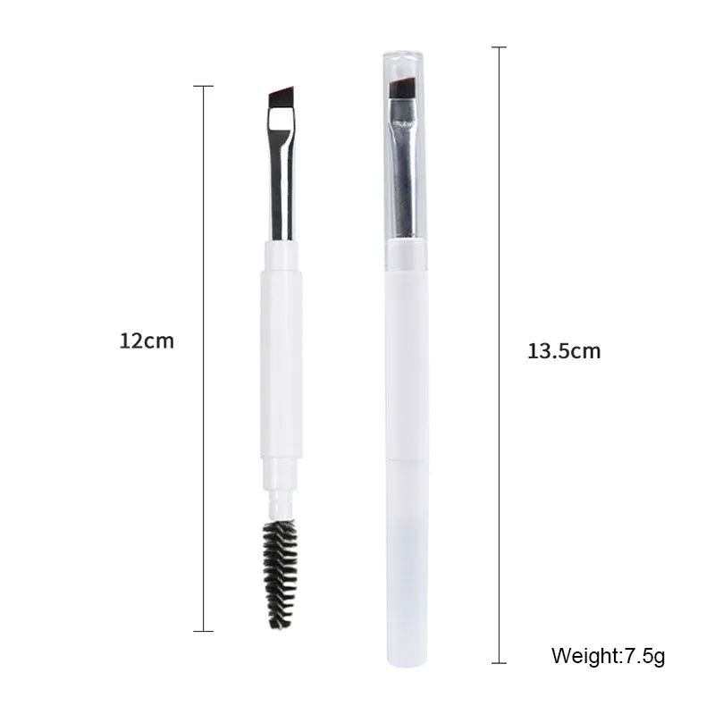 Double ended Portable Makeup brushes Travel size Make up brushes Eyeshadow Eye Brow Crease essential cosmetic tools with lid — image 5