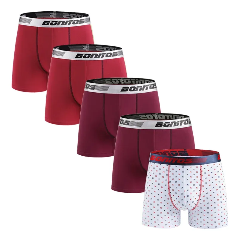 5st Herrkalsonger Boxershorts i bomull Klassiska herrtrosor BONITOS Bokstav Elastiskt midjeband Boxershorts för män — image 13