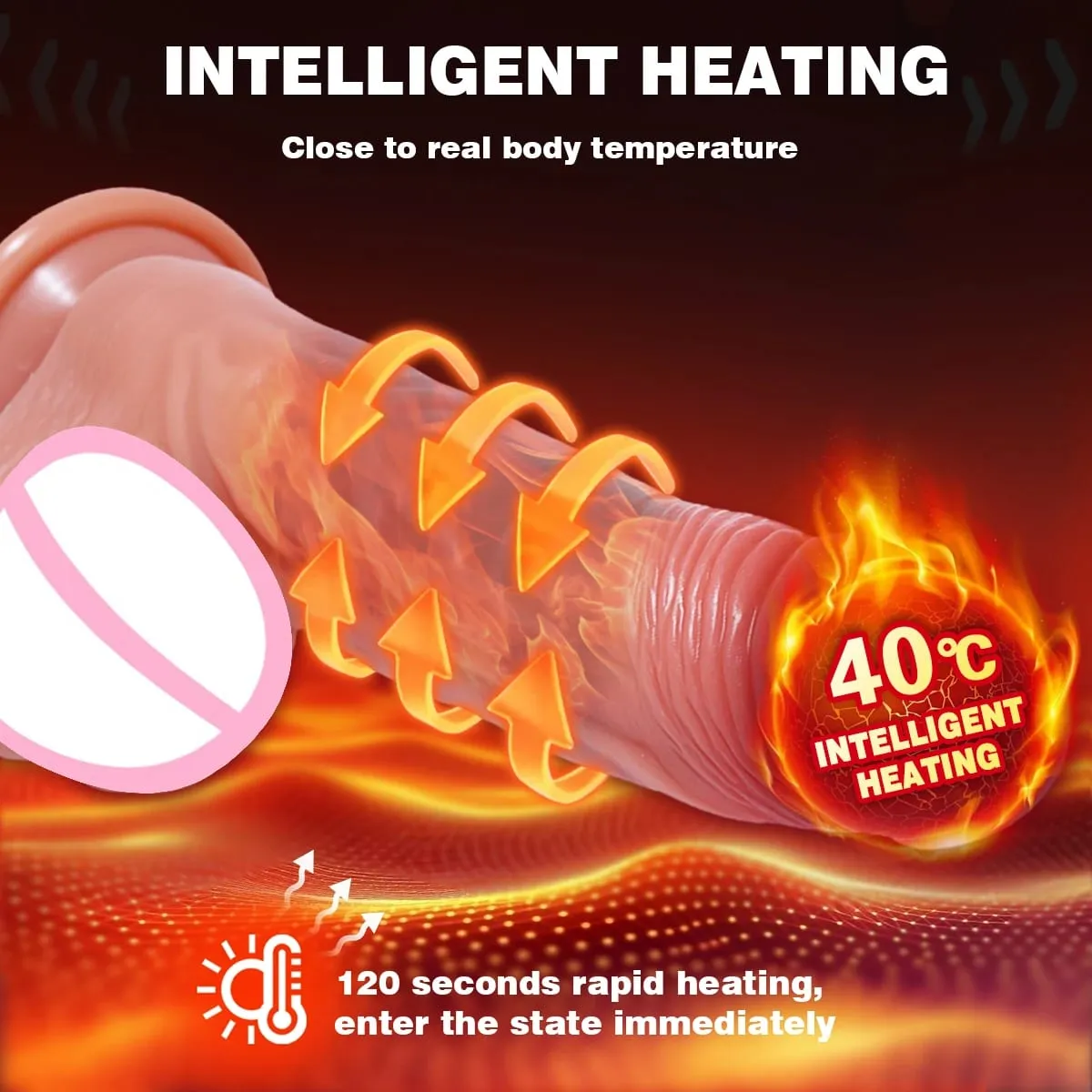 Thrusting Realistic Dildo Sex Toys Heating Thick Anal Dildos Telescopic Vibrating Modes Adult Sex Toys for Men Women Couple 18+ — image 3
