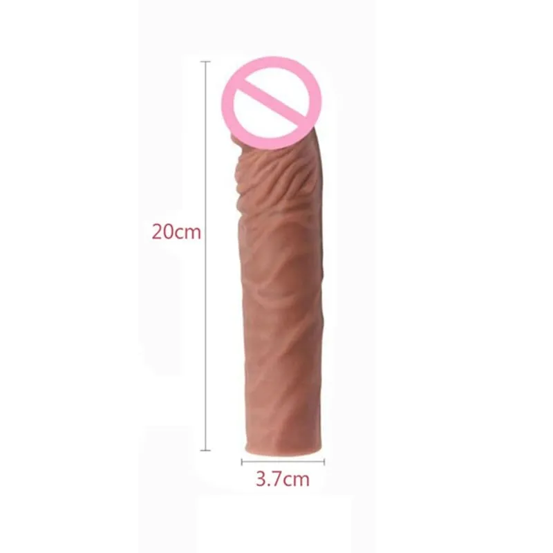 Realistisk Penisförlängning Cock Sleeve Återanvändbar Silikon Penisförstorare Fördröjning Kondomer För Män Dildo Enhancer Sexleksaker Erotisk butik — image 8