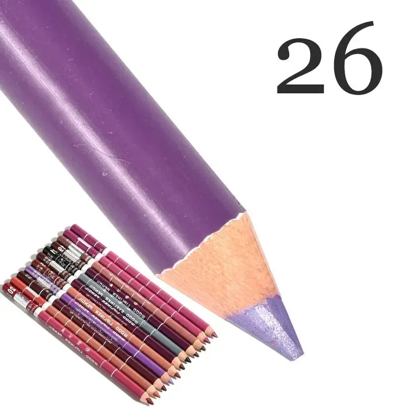Delineador labial antiincrustante profissional, 28 cores, caneta de batom profissional, à prova d'água, lápis de contorno labial, maquiagem duradoura, delineador cremoso