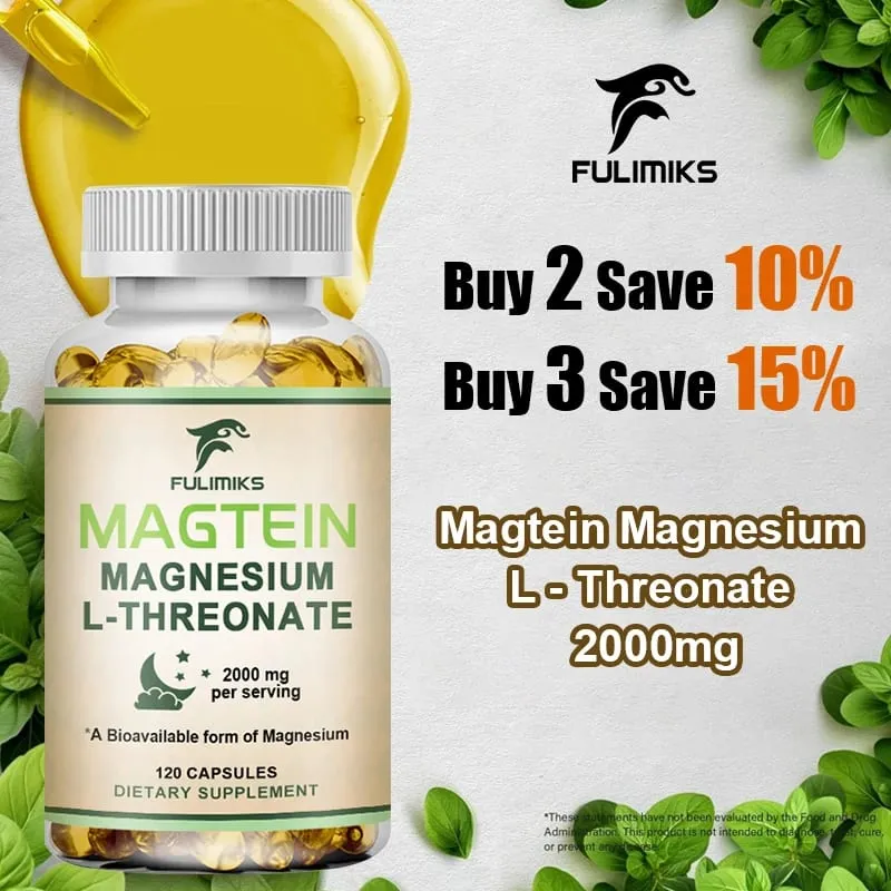 Magnesium L-Threonate Supplement with Magtein Supports Short & Long-Term Memory Cognitive Health Focus Bone & Joint Health — image 2