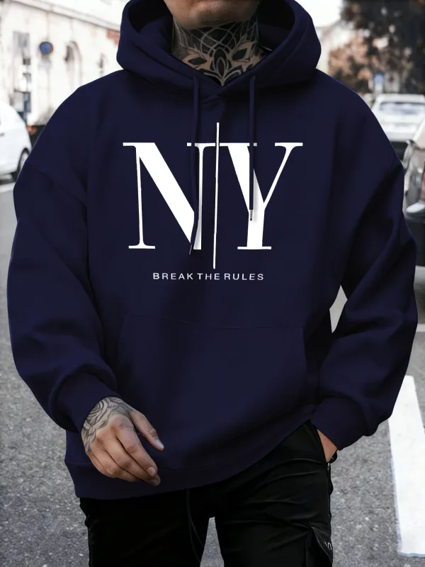 Quebre as regras sim não imprime outono velo sweatshirts masculino macio jogging hoodie rua confortável pullovers esporte solto roupas esportivas — image 9