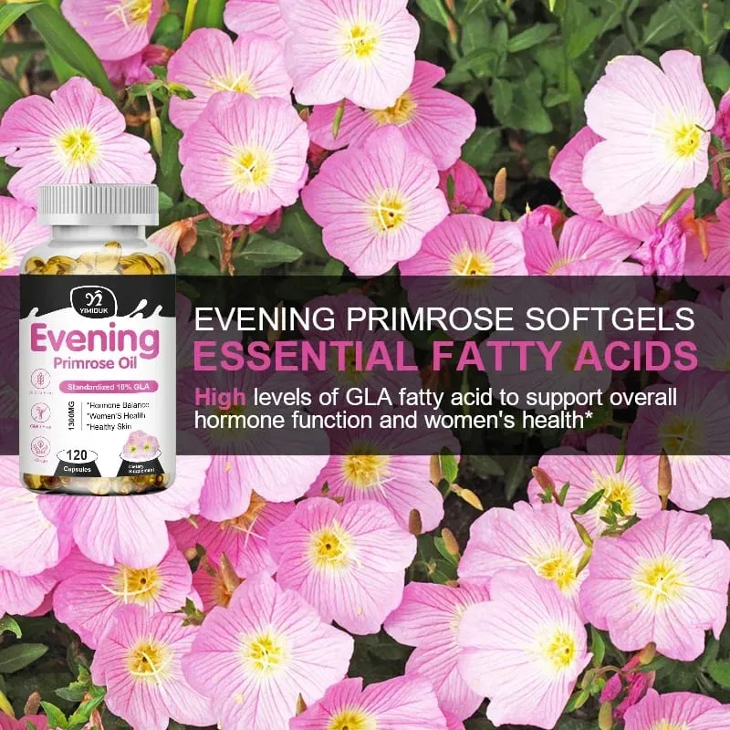 Evening Primrose Oil 1300mg with Rich GLA & Essential Nutrients Balance Hormones Support Women's Comfort & Enhance Skin Health — image 3