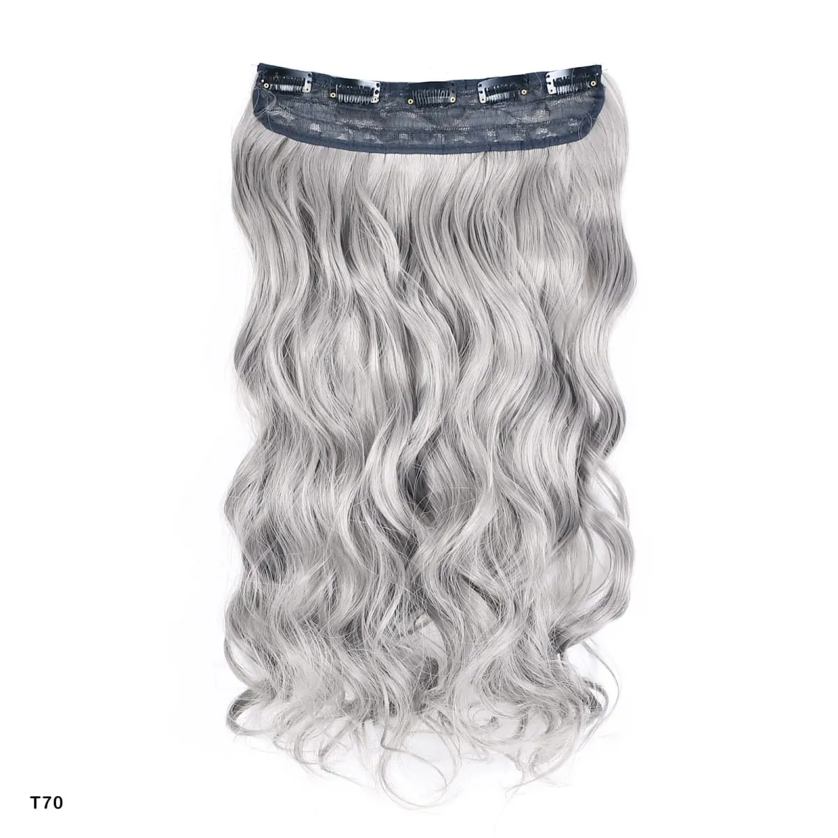 Zolin Clip in Hair Extension One Piece Long Straight Hair Black Gray Color Synthetic Hairpieces For Women Cosplay Use — image 17