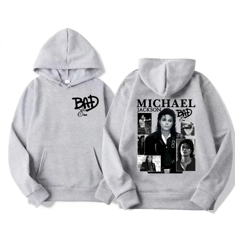 King of Pop Michael Jackson Bad Era Album Graphic Hoodies Men Women Vintage Hot Sale Hoodie Oversized Fleece Comfort Sweatshirts — image 5