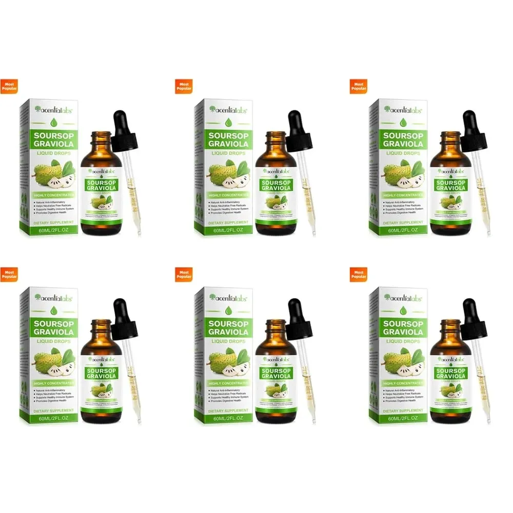 AcentiLabs Soursop Graviola Liquid Drops C-vitamin támogatja az emésztést, az immunrendszert, szabadgyökök elleni védelem 60 ml felnőtteknek — image 12