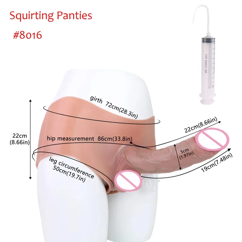 Black Nude Strapon Malaking Makatotohanang Ejaculation Dildo Silicone Squirting Panties Na May Simulated Solid Penis Sex Toy Para sa mga Babae — image 16