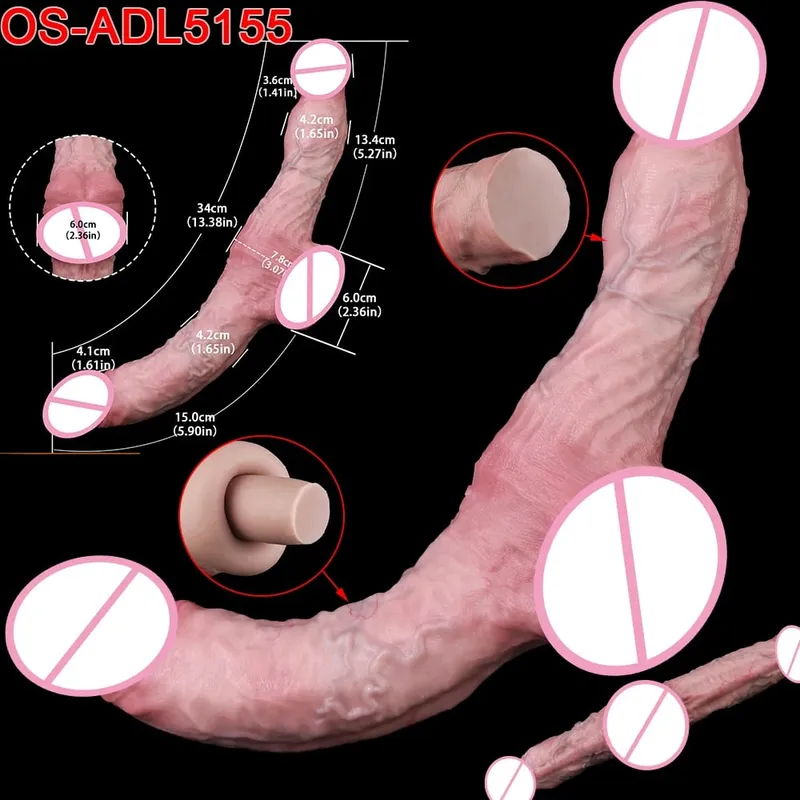 47cm Makatotohanang Mahabang Dildos Double Head Anal Vaginal Stimulator Sex Toy na May Sucker Para sa Lesbian Couples Gay Men Adult Tools — image 15