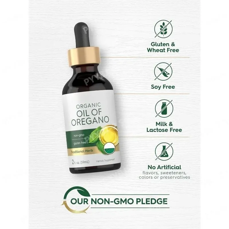 Óleo orgânico de orégano líquido gotas vegan suplemento de ervas saúde não-gmo sem glúten suporte nutricional diário 60ml por garrafa — image 4