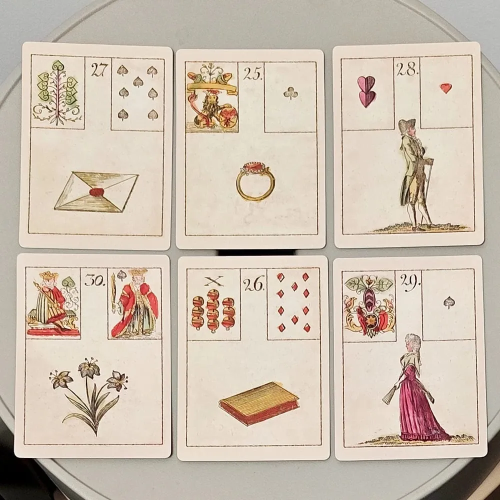 36 Card Fortune Telling Set 9*6cm Ur-Lenormand Oracle Cards - (The Game of Hope) - Vintage 18th Century Divination Deck