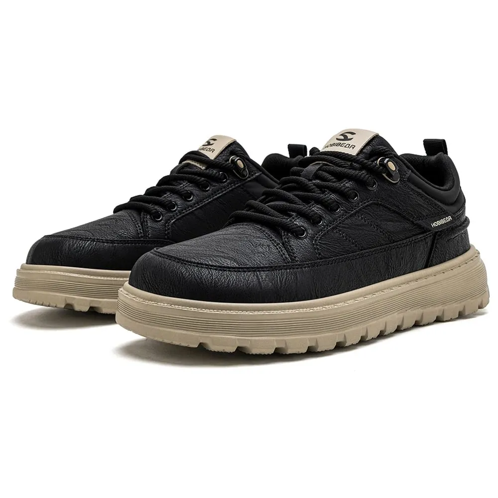 Men Wide Width Oxford Classic Artificial Leather Business Chunky-Heel Shoe Retro Lace-Up Casual Shoes — image 2