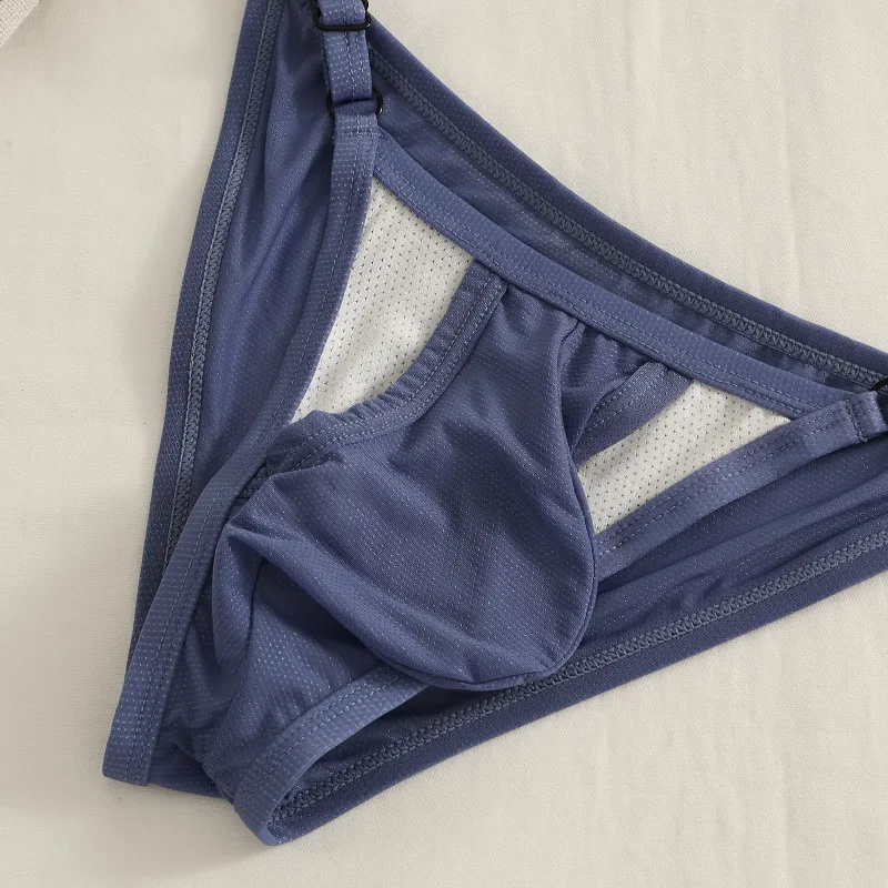 メンズアイスシルクブリーフ、オープンフロントと調節可能なウエスト - 快適なフィット感のための夏のセクシーな通気性の下着 — image 5