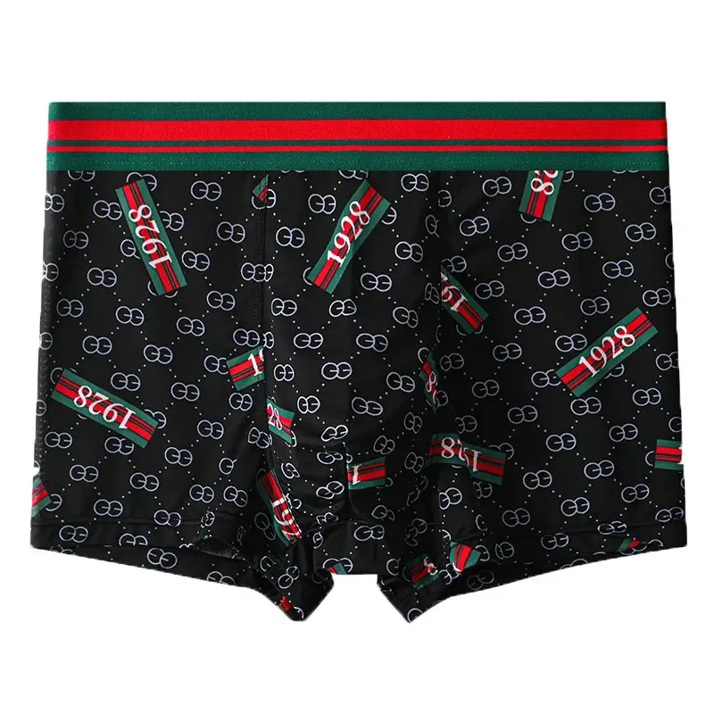 5PCS Ice Silk Men's Underwear Thin Ice Breathable Trendy Light Luxury Men's Underpants Fashion Mid Waist Loose Men Boxer Shorts — image 3