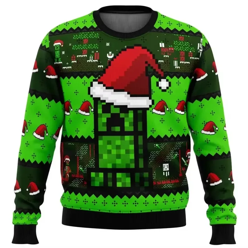 Natal papai noel dos desenhos animados anime graffiti retro inverno feio camisola 3dprint harajuku pulôver casual engraçado mang — image 5
