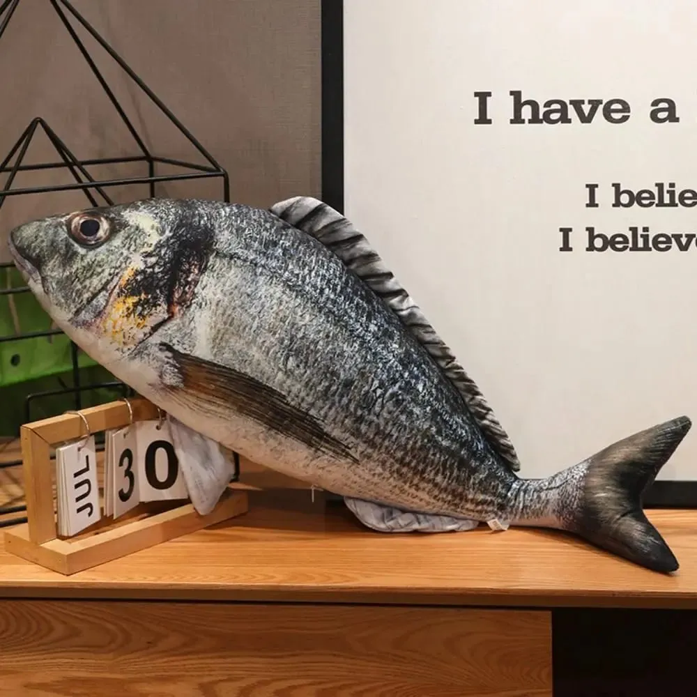 Sofa Cushion Perch Simulation Fish Pillow Stuffed PP Cotton Cartoon Fish Soft Grouper Fish Anime Pillow Home Decoration — image 4