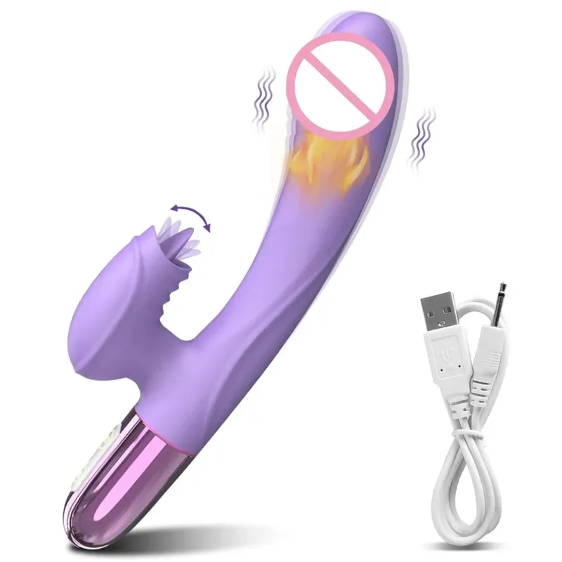 Sexleksaksvibrator för kvinnor Klitorisstimulator Kvinnlig onanist G Spot Dildo med tungslickande Vuxna Varor 18+ — image 9