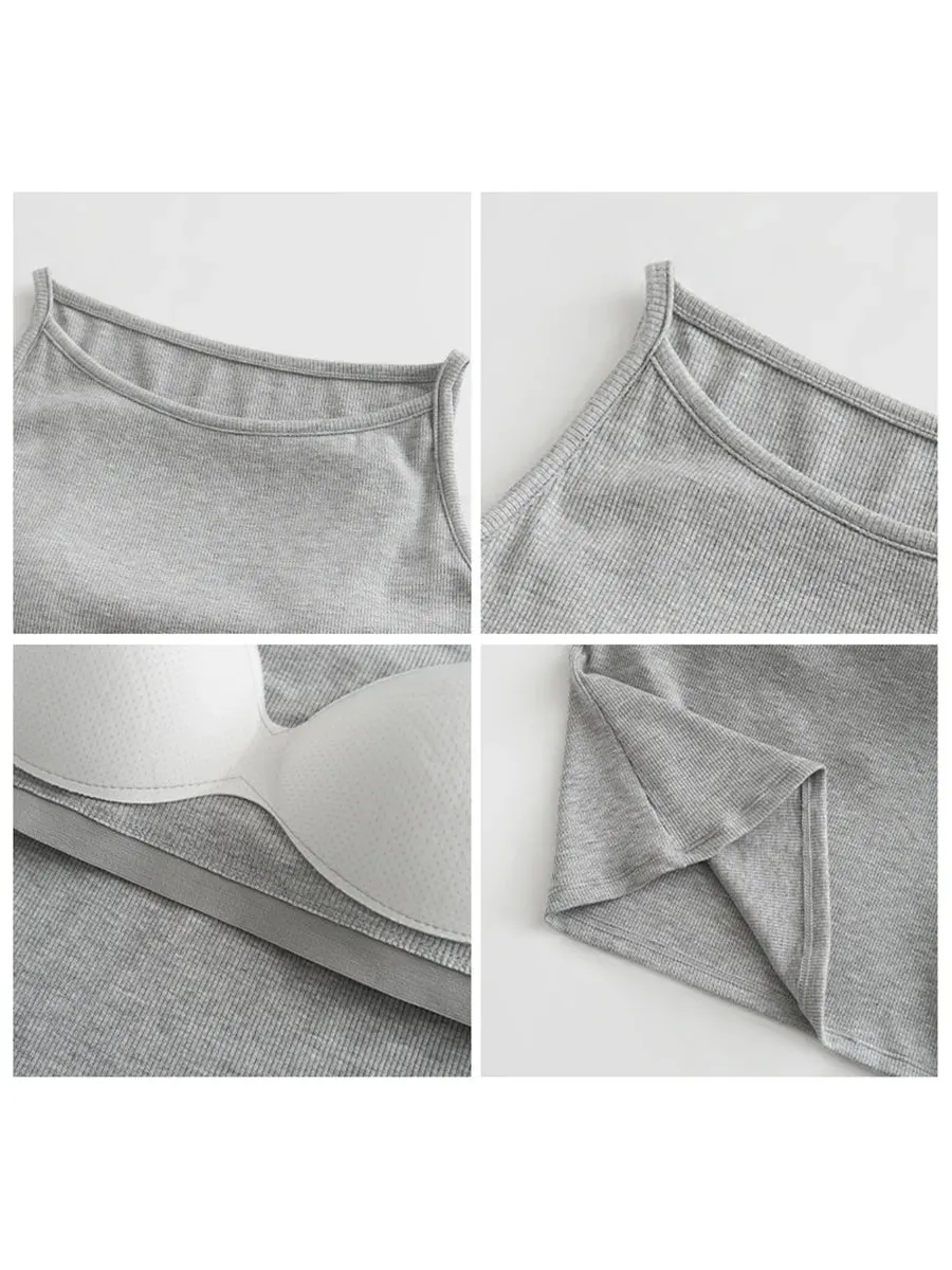 VEN Women Bottom Tees Solid New Slim Micro Elastic Tanks with Chest Cushion Ladies Camis Vest for Girl Summer 2026 — image 5