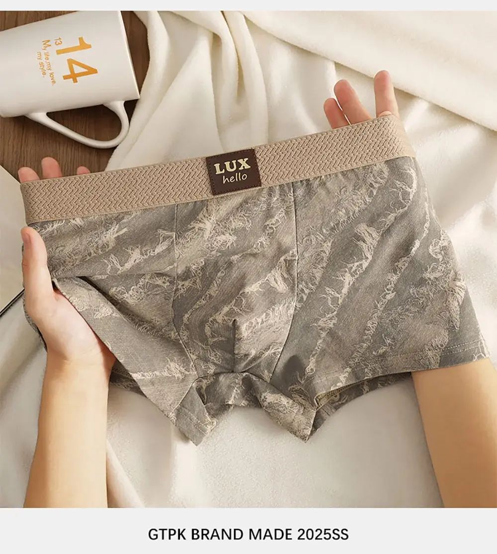 3 unids/pack 100% Boxers de algodón con estampado de lujo para Hombre malla 3D transpirable bolsa antibacteriana ropa interior cómodas bragas suaves para Hombre — image 11