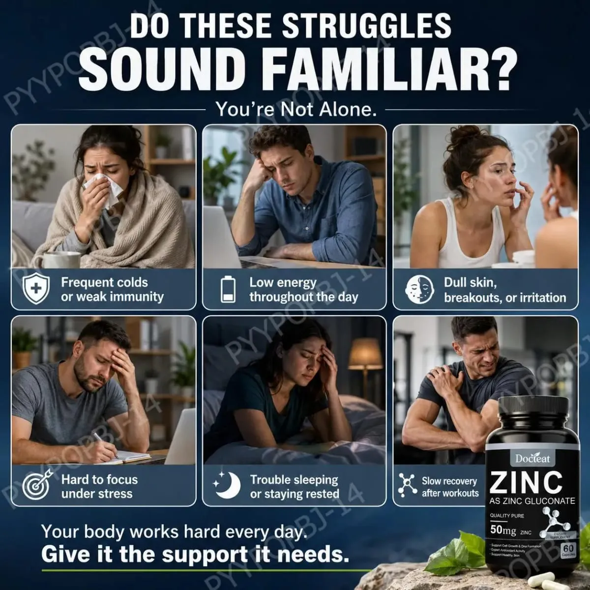 Docteat Zinc Bilang Zinc Gluconate Capsules 50 Mg Zinc Bawat Serving Immune Support Antioxidant Activity Malusog na Balat 60 Capsules — image 4