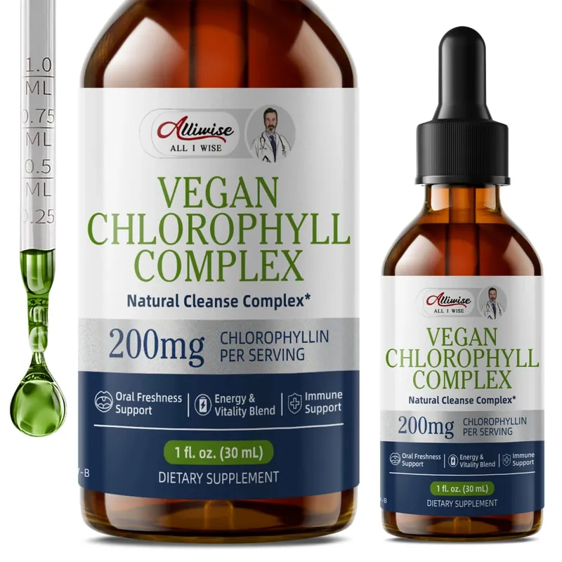 Alliwise 200mg High Potency Chlorophyll Drops for Enhanced Immunity Digestive Health Antioxidant Parsley + Vitamin C Nourishes — image 2