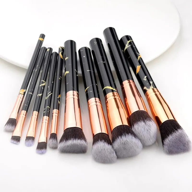 10pcs Pink Makeup Brush Set for Beginners Mini Portable Foundation Eyeshadow Brushes with Crystal Handle Includes Brush Pouch — image 14