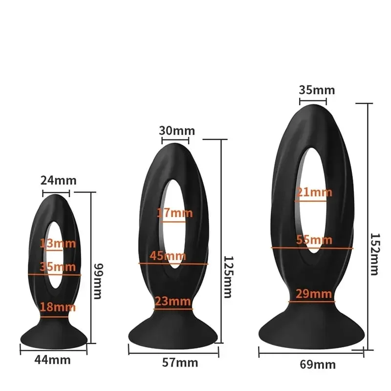 Wearable Silicone Anal Bead Butt Plug Prostate Massage Masturbation Sex Toys for Women Men Gay Adult Games Products 35/45/55 mm — image 2