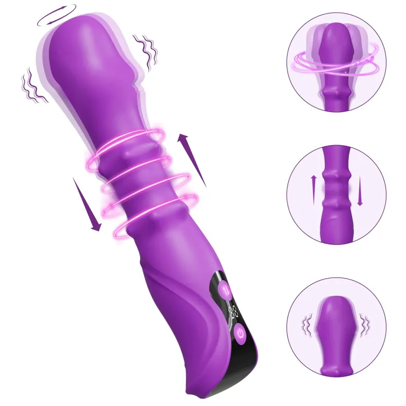 3 in 1 Thrusting Rotating Vibrator Clitoris Massager Telescopic G Spot Stimulator Women Dildo Adult Sex Toys Female Masturbator — image 9