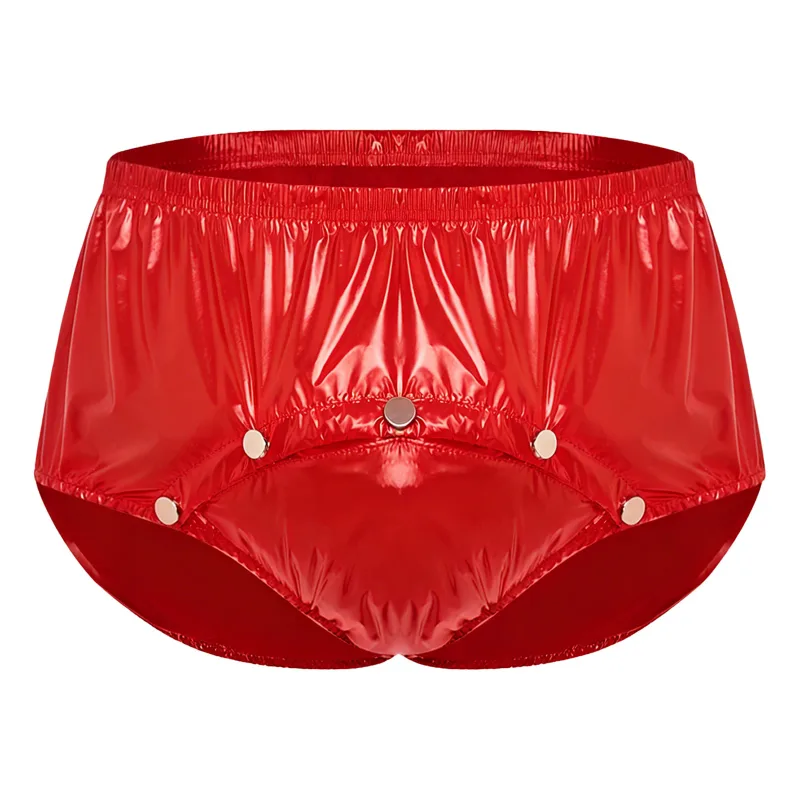 Cuecas masculinas com capa de fralda à prova d'água, com botões de pressão frontal, anti-vazamento, roupa íntima adaptável para idosos, necessidades especiais — image 9
